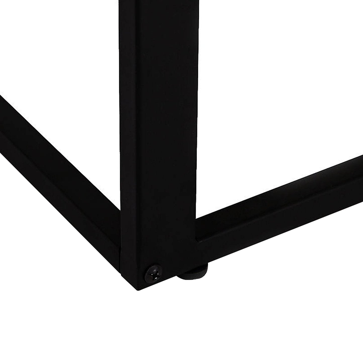 HOMCOM Industrial C-Shaped Side Table Set: Stylish Metal Frame Accent Tables for Living Room and Bedroom in Walnut and Black - ALL4U RETAILER LTD