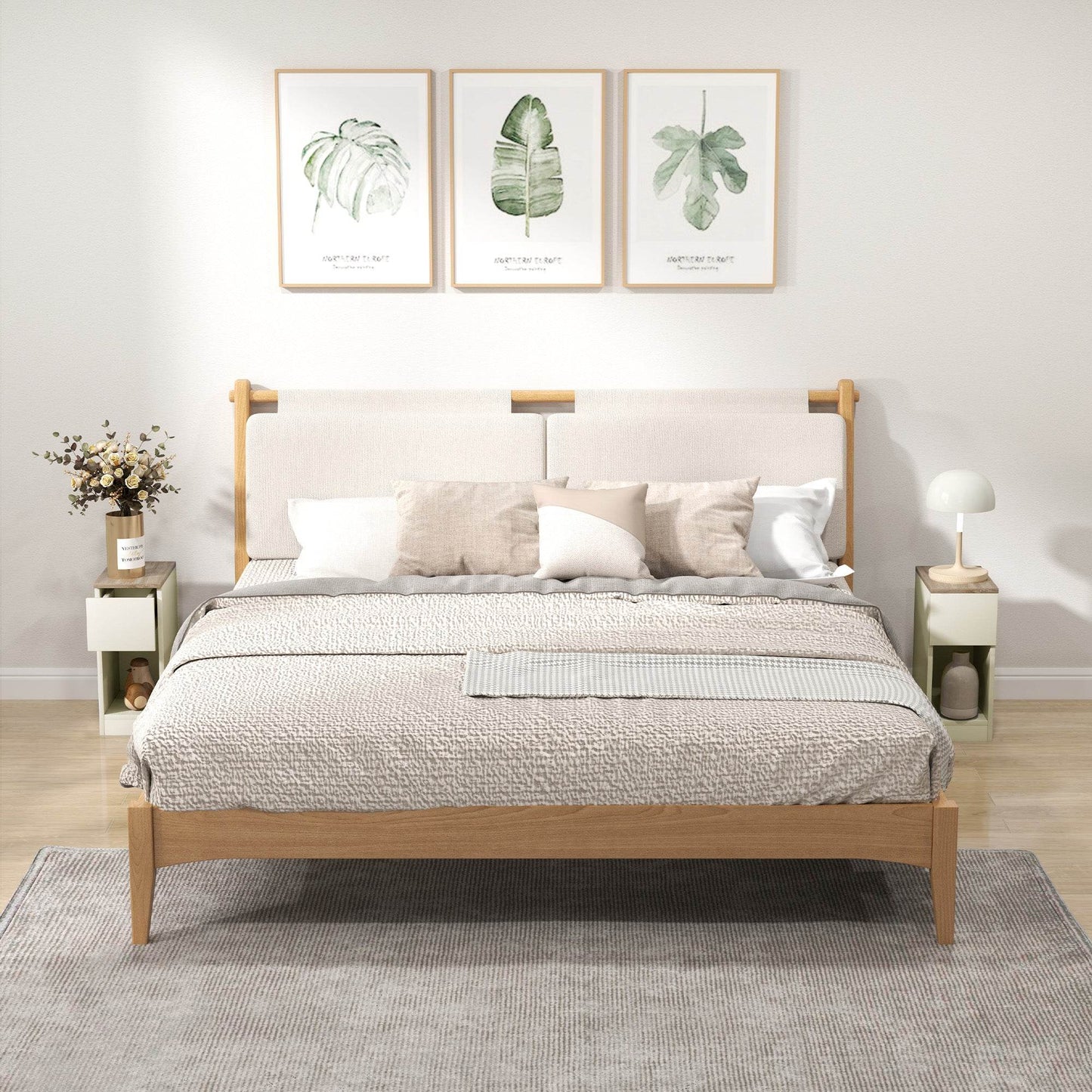 Set of 2 Modern White Storage Nightstands with Drawer and Shelf - ALL4U RETAILER LTD