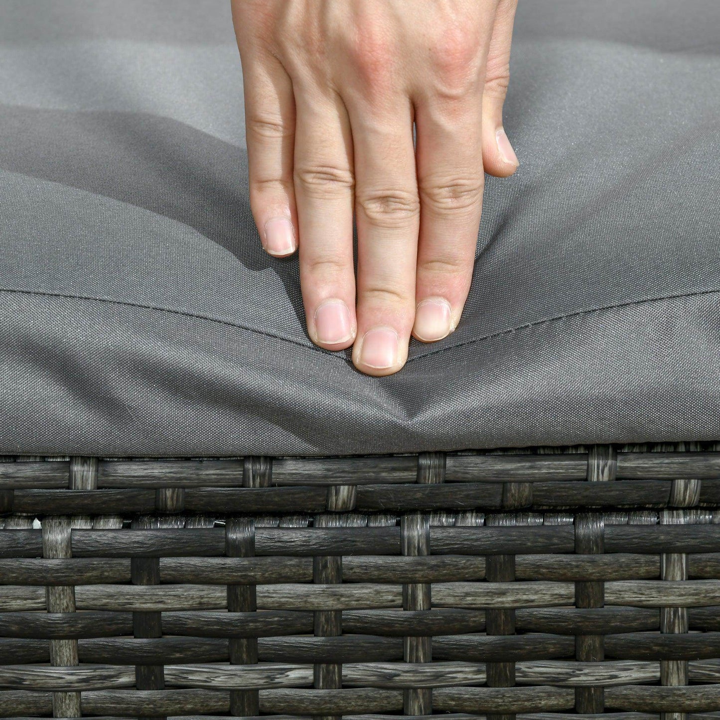 Outsunny Patio Rattan Chaise Lounge Garden Pool Wicker Sun Lounger Adjustable - ALL4U RETAILER LTD