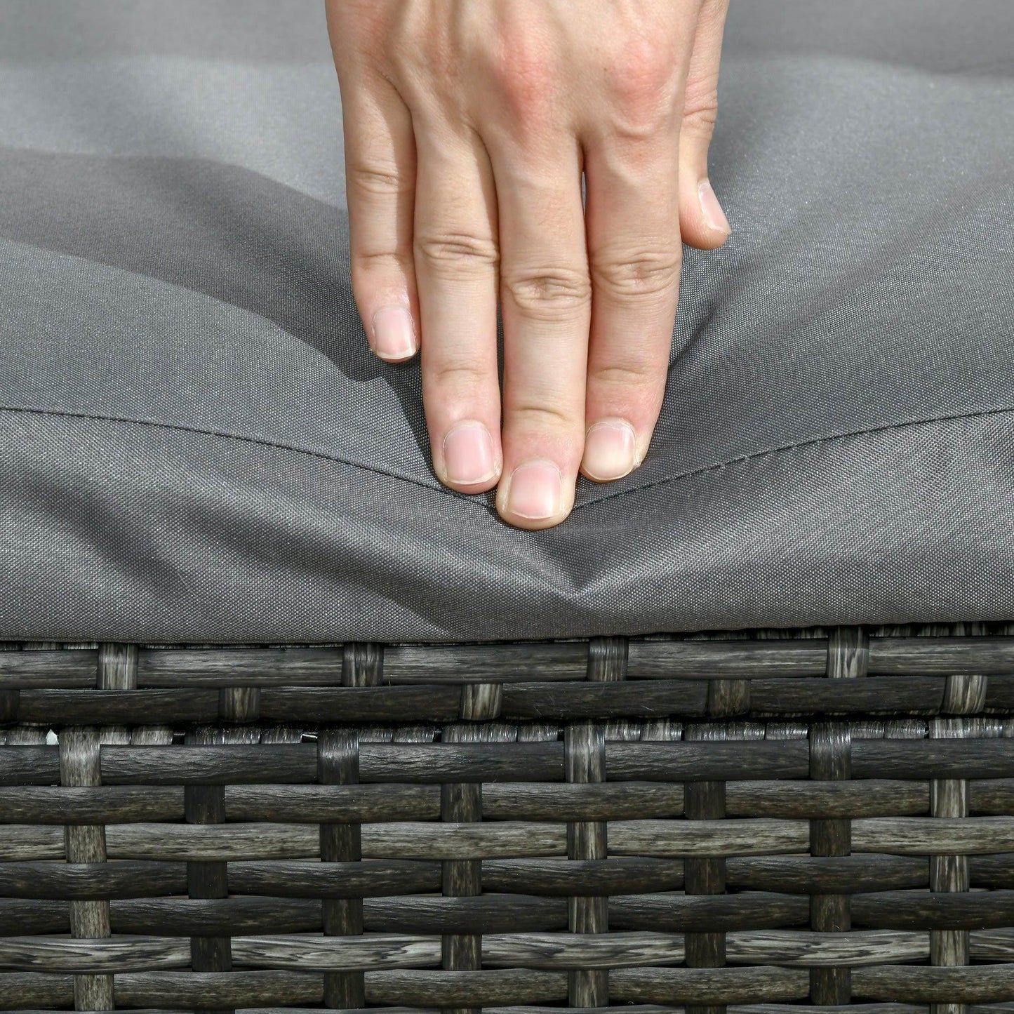 Outsunny Patio Rattan Chaise Lounge Garden Pool Wicker Sun Lounger Adjustable - ALL4U RETAILER LTD