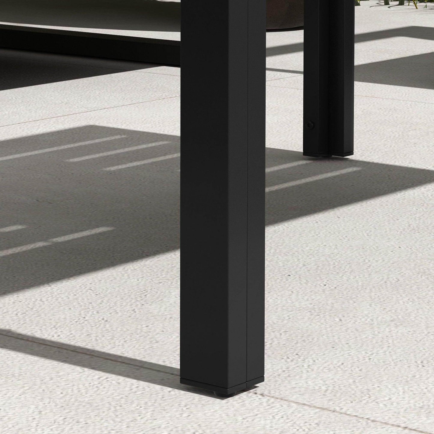 Outsunny Outdoor Side Table, Rectangular Patio Coffee Side Table with Steel Frame and Slat Tabletop for Garden, Balcony, Black - ALL4U RETAILER LTD