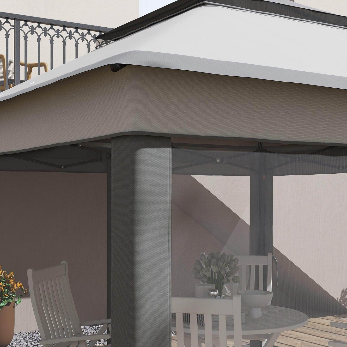 Outsunny 3 x 3(m) Pop Up Gazebo, Height Adjustable Instant Event Shelter with Netting and Carrying Bag, Grey - ALL4U RETAILER LTD