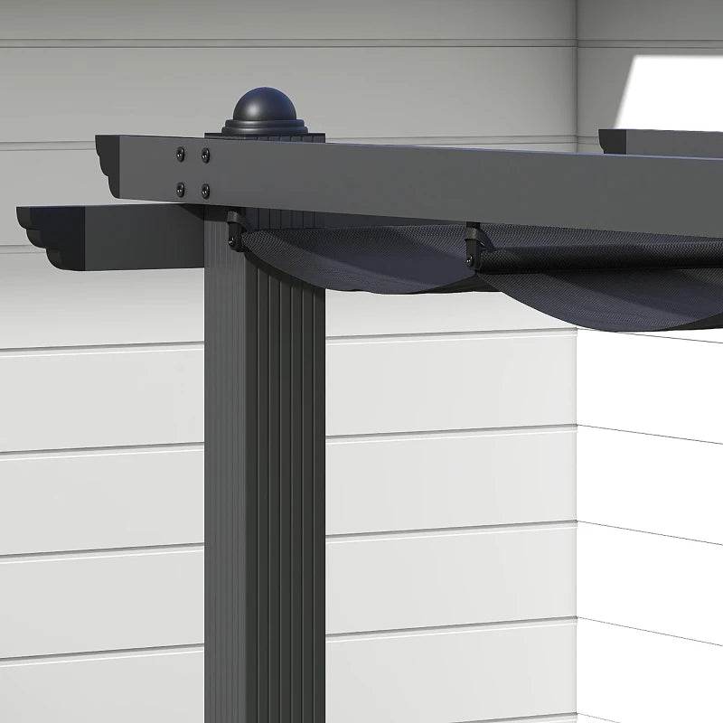 Outsunny 3x3m Aluminium Pergola with Retractable Roof - Stylish Outdoor Canopy for Shade and Elegance in Dark Grey - ALL4U RETAILER LTD