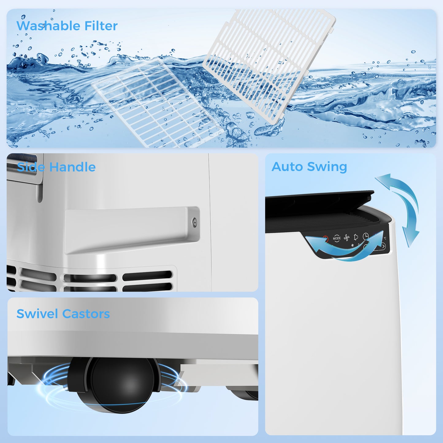 HOMCOM Portable Air Conditioner 12000 BTU 4in1 Unit With Cooling Dehumidifier Fan Sleep Mode WiFi Voice Remote