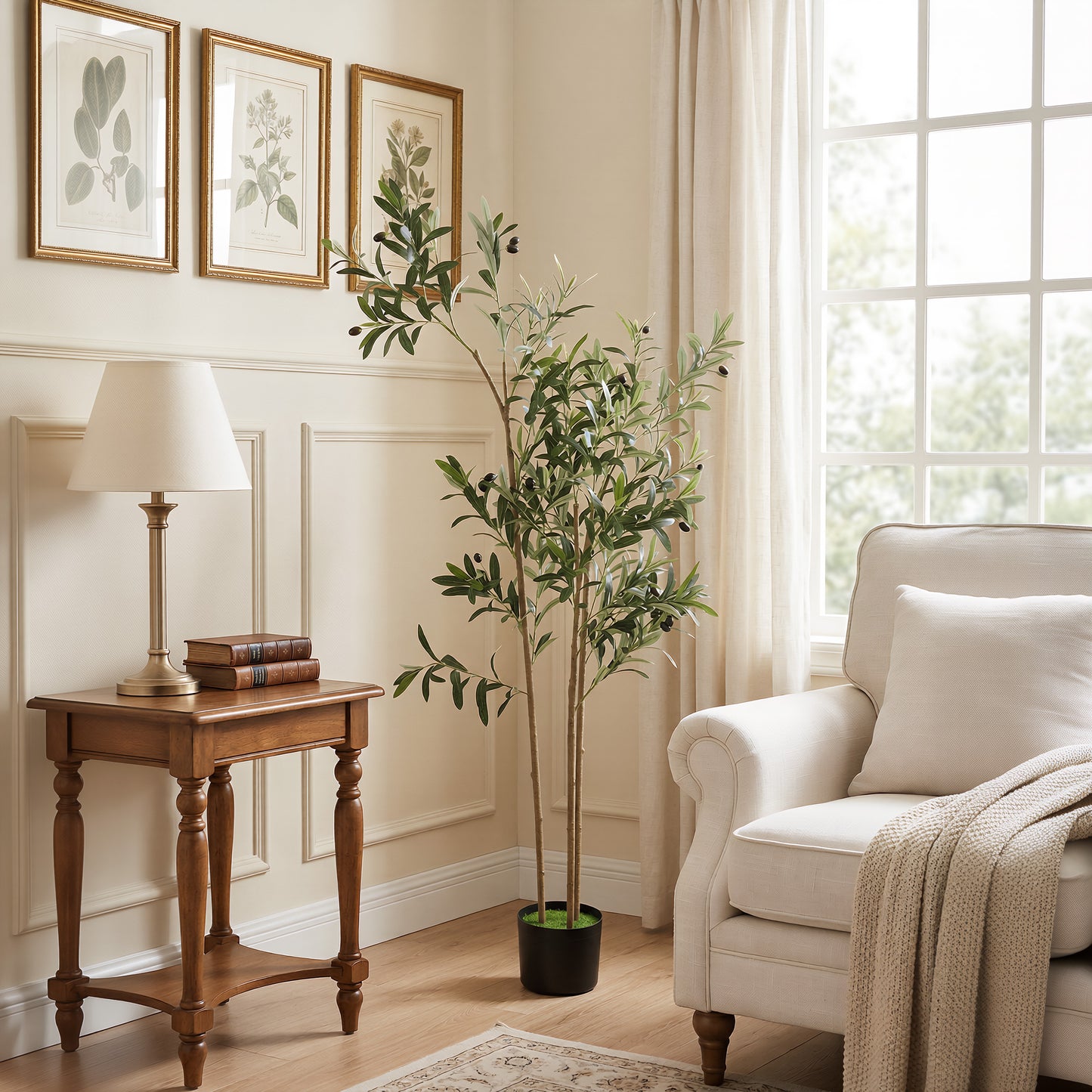 Artificial Silk Olive Tree 148cm With Cement Pot 553 Leaves Realistic Indoor Home Decor Plant