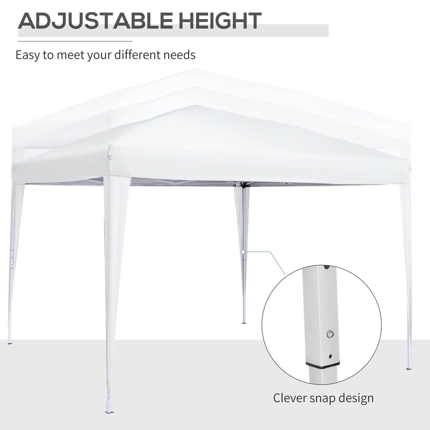 Outsunny 3mx3m Pop Up Gazebo Party Tent Canopy Marquee with Storage Bag White - ALL4U RETAILER LTD