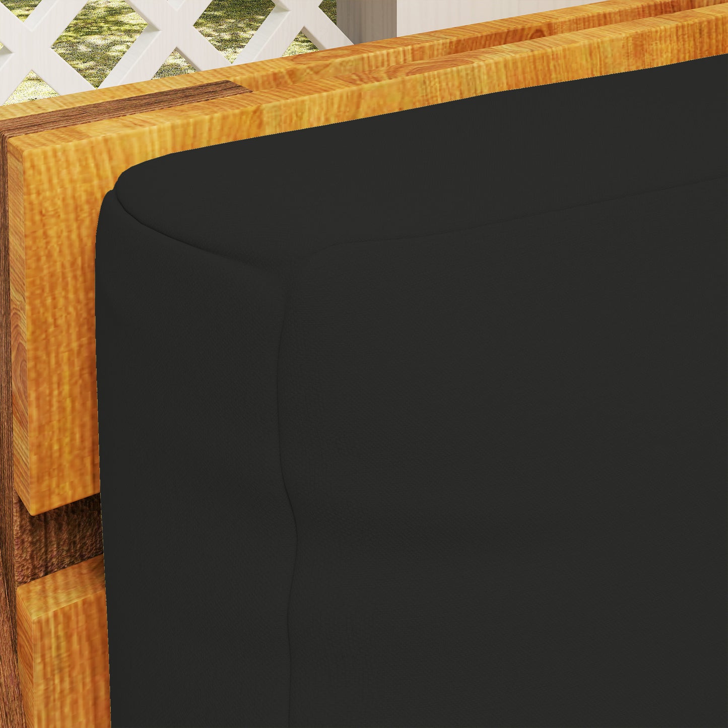 Outsunny Outdoor Pallet Seat and Back Cushions Set in Black 120x80 Cm Seat Cushion and 120x45 Back Cushion
