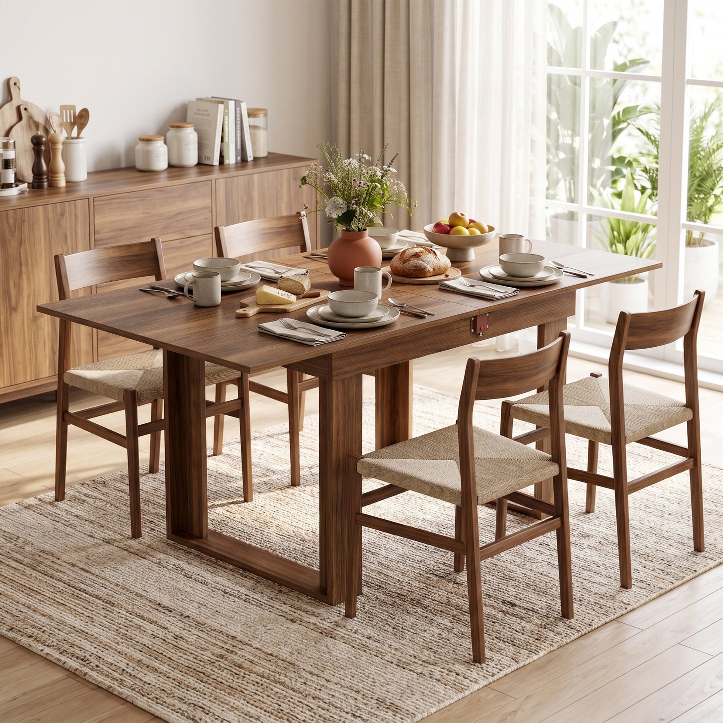 Homcom Extendable Folding Dining Table With Hidden Storage And Grey Finish