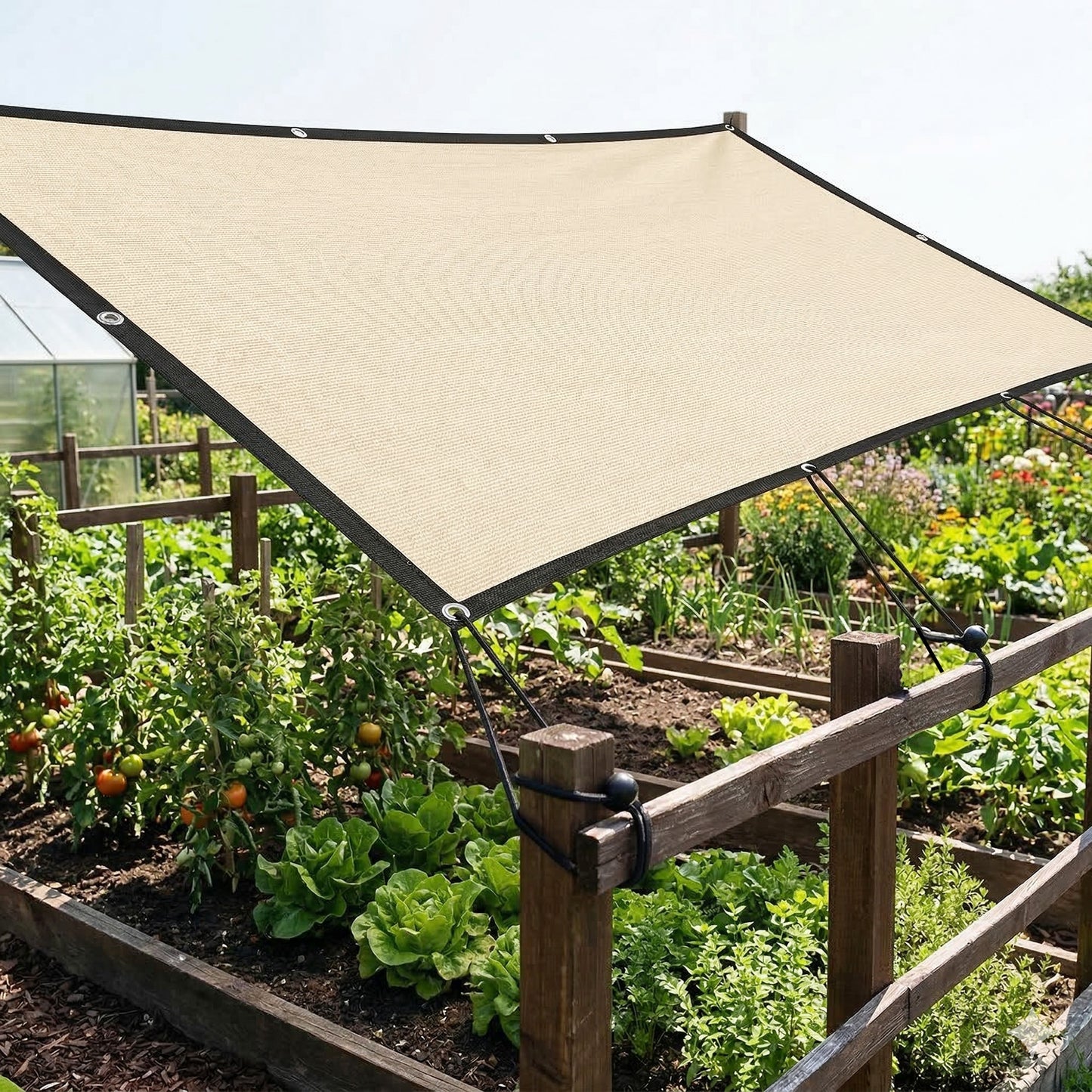 Outsunny Sun Shade Sail UV Protection Canopy 2 x 3 m Beige With Stainless Steel Eyelets For Patio Garden