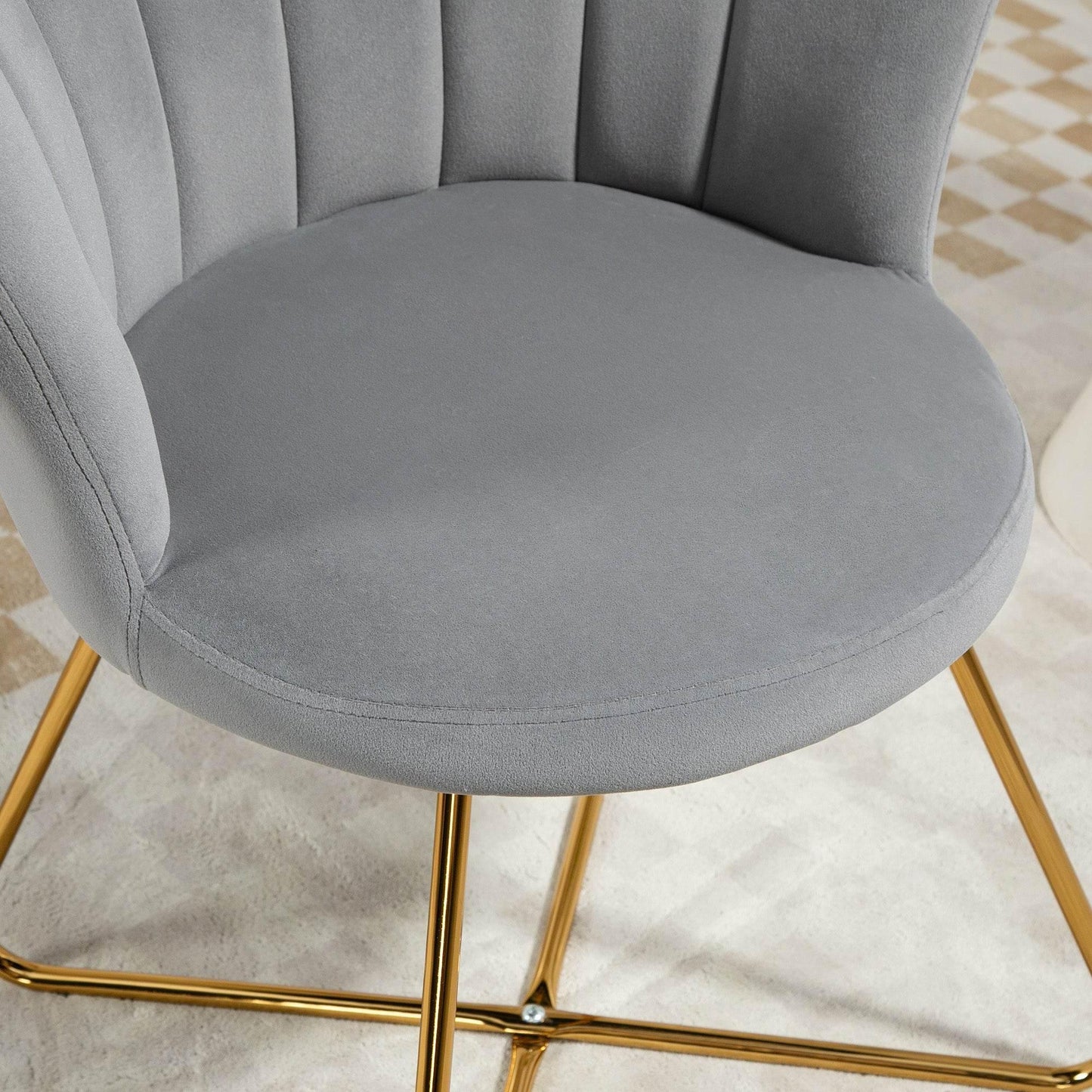 Elegant Grey Velvet Lotus Petal Accent Chair by HOMCOM - ALL4U RETAILER LTD