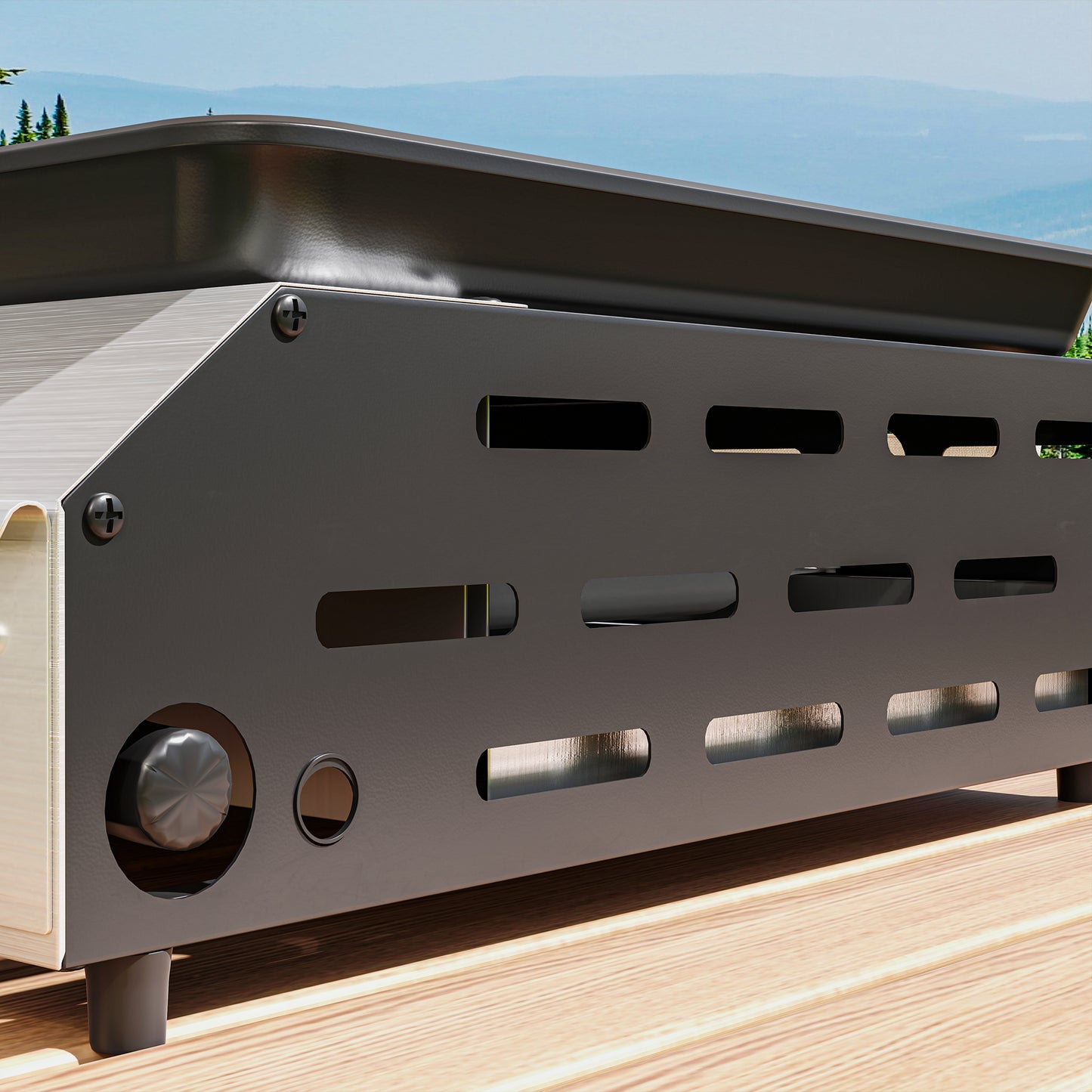 Outsunny Two Burner Portable Gas Grill With Adjustable Two Point Four Kilowatt Burners And Pull Out Grease Tray