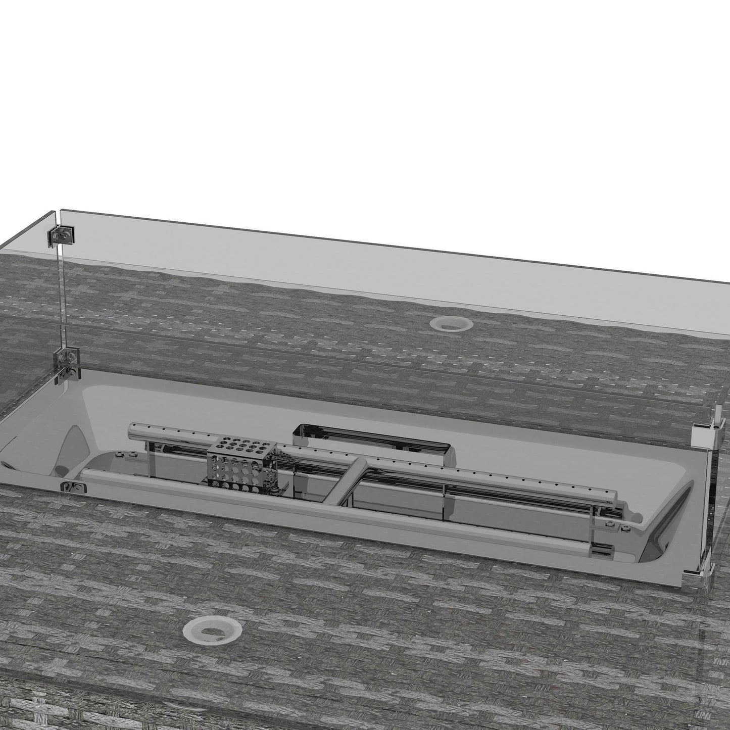 Outsunny 7 Pcs PE Rattan Dining Sets w/ Fire Pit Table, Garden Dining Set w/ Heater Table, Armchairs w/ Cushions, Glass Windscreen, 50,000 BTU, Grey - ALL4U RETAILER LTD