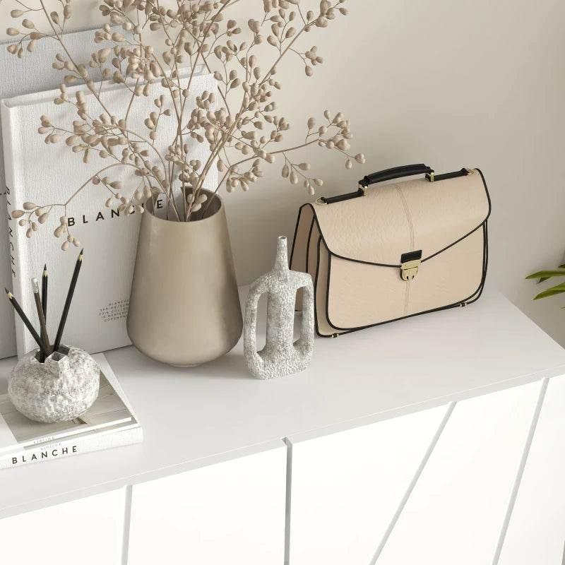 HOMCOM White Narrow Shoe Storage Cabinet with Soft-Close Hinges and Adjustable Shelves for 15-20 Pairs of Shoes - ALL4U RETAILER LTD