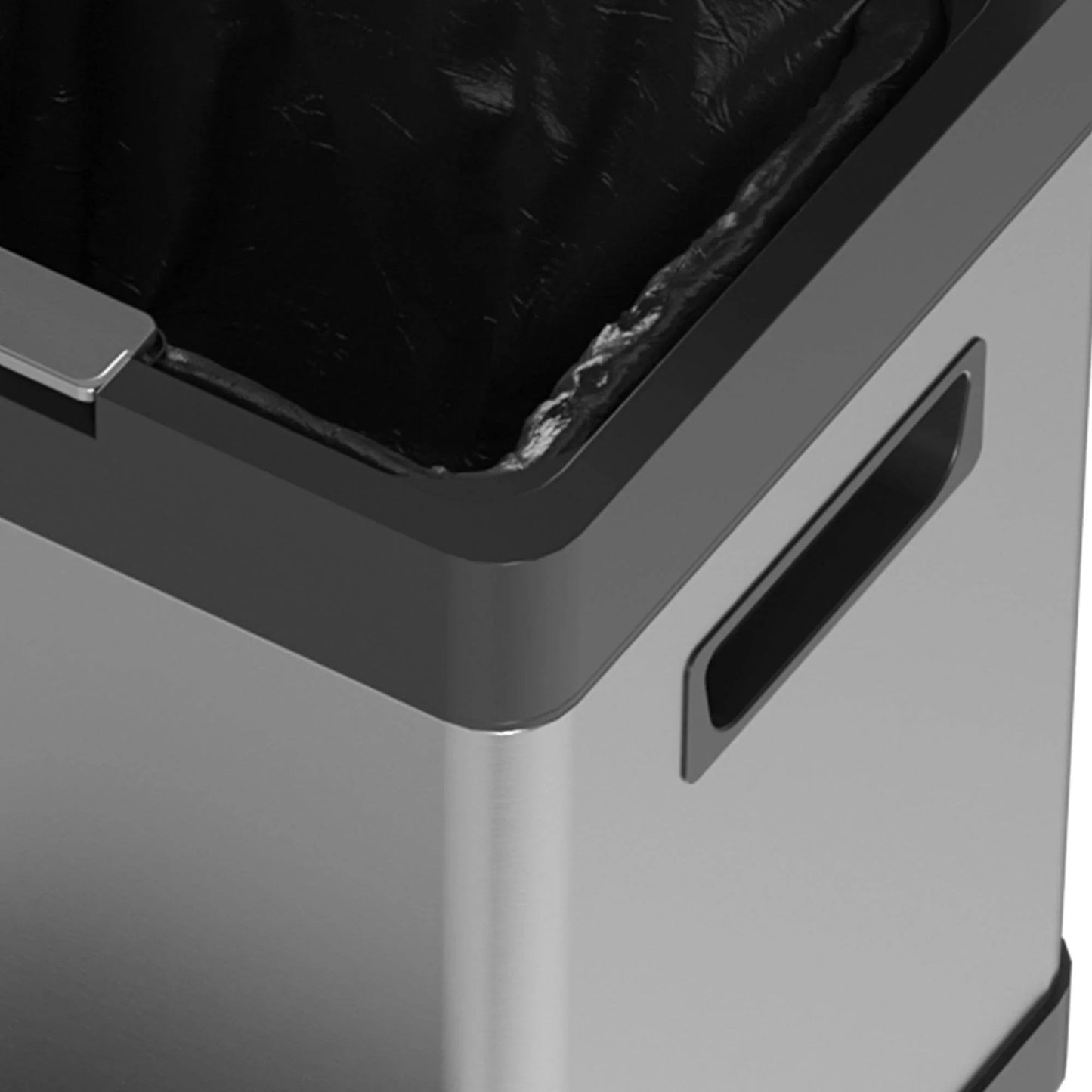 HOMCOM Stainless Steel Double Kitchen Trash Bin with Soft-Close Lid and Deodorizer Holder, 20L + 14L Compartments for Efficient Waste Separation - ALL4U RETAILER LTD