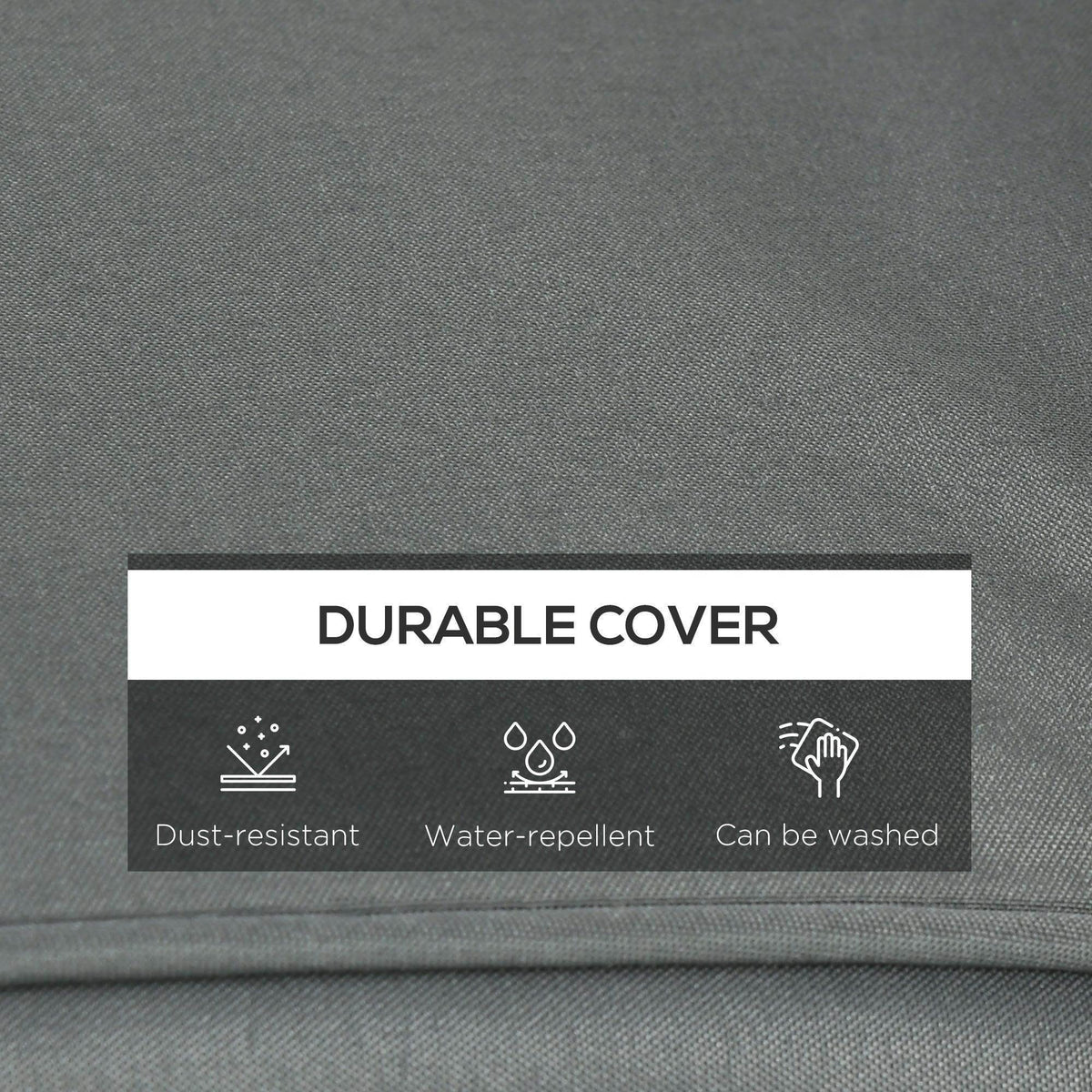 Dark gray outdoor cushion cover, dust-resistant, water-repellent, washable
