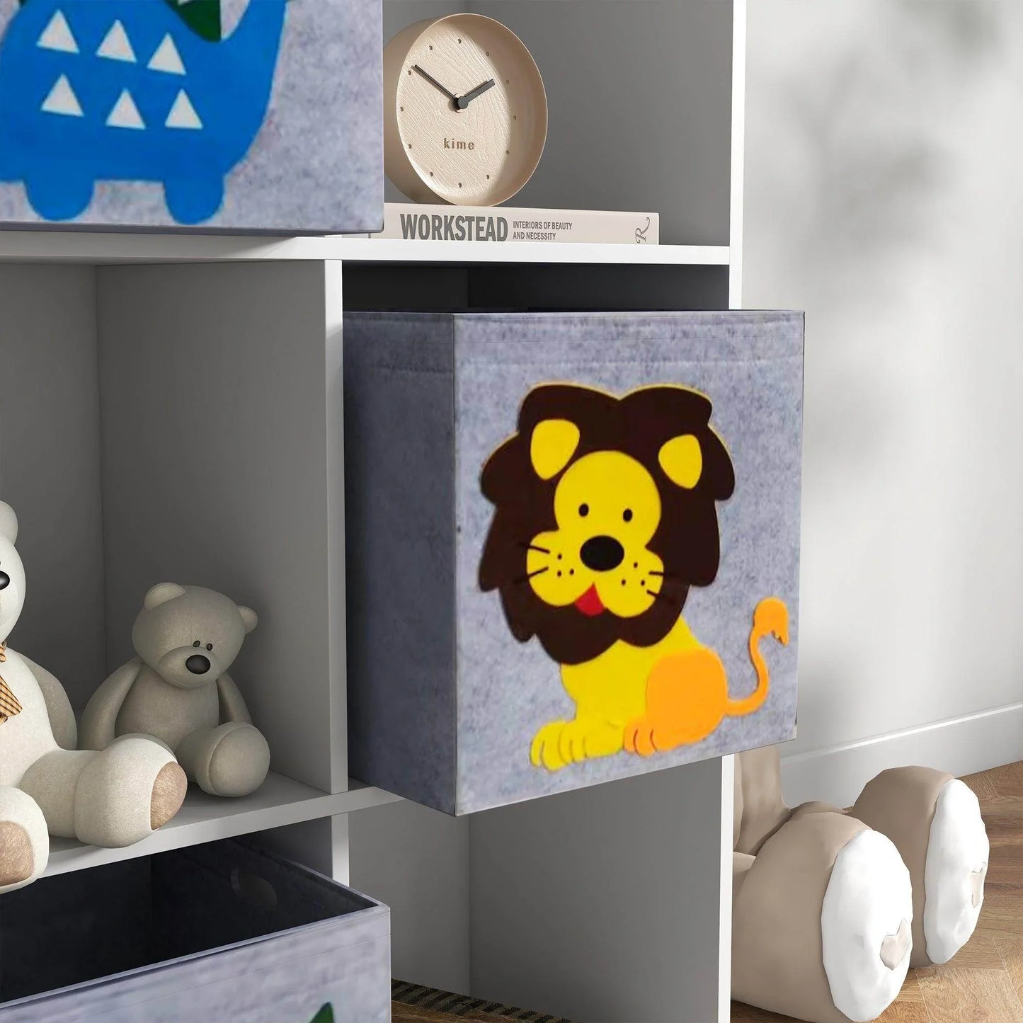 ZONEKIZ Kids Toy Box with Three Non-Woven Fabric Drawers, 61.8 x 29.9 x 91.5 cm, White - ALL4U RETAILER LTD