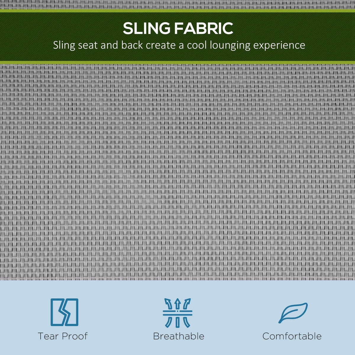Light gray woven sling fabric panel for swing seat and backrest