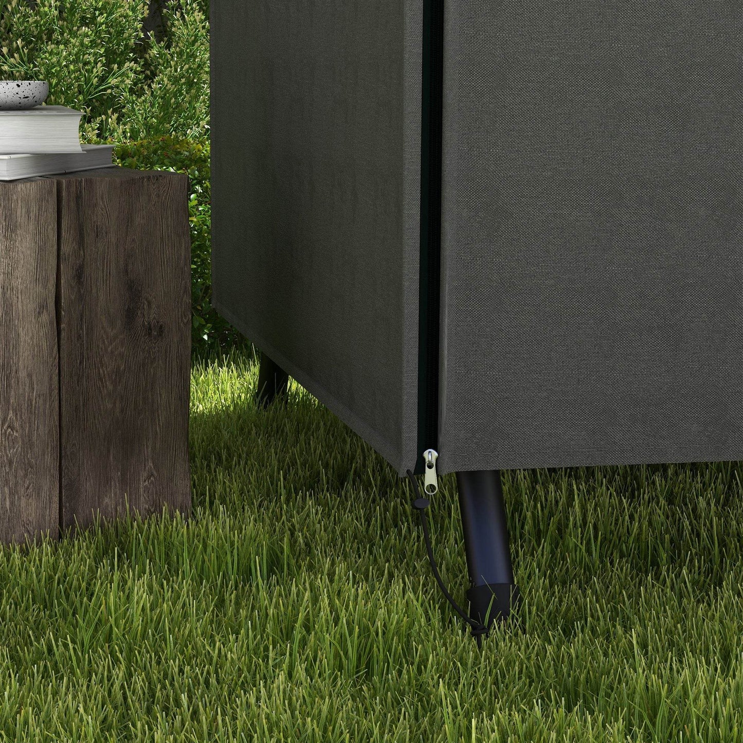 Outsunny Waterproof Oxford Swing Chair Canopy - Outsunny Outdoor Seating Shelter in Dark Grey - ALL4U RETAILER LTD