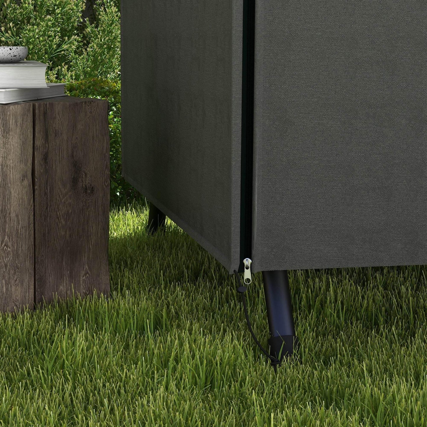 Outsunny Waterproof Oxford Swing Chair Canopy - Outsunny Outdoor Seating Shelter in Dark Grey - ALL4U RETAILER LTD
