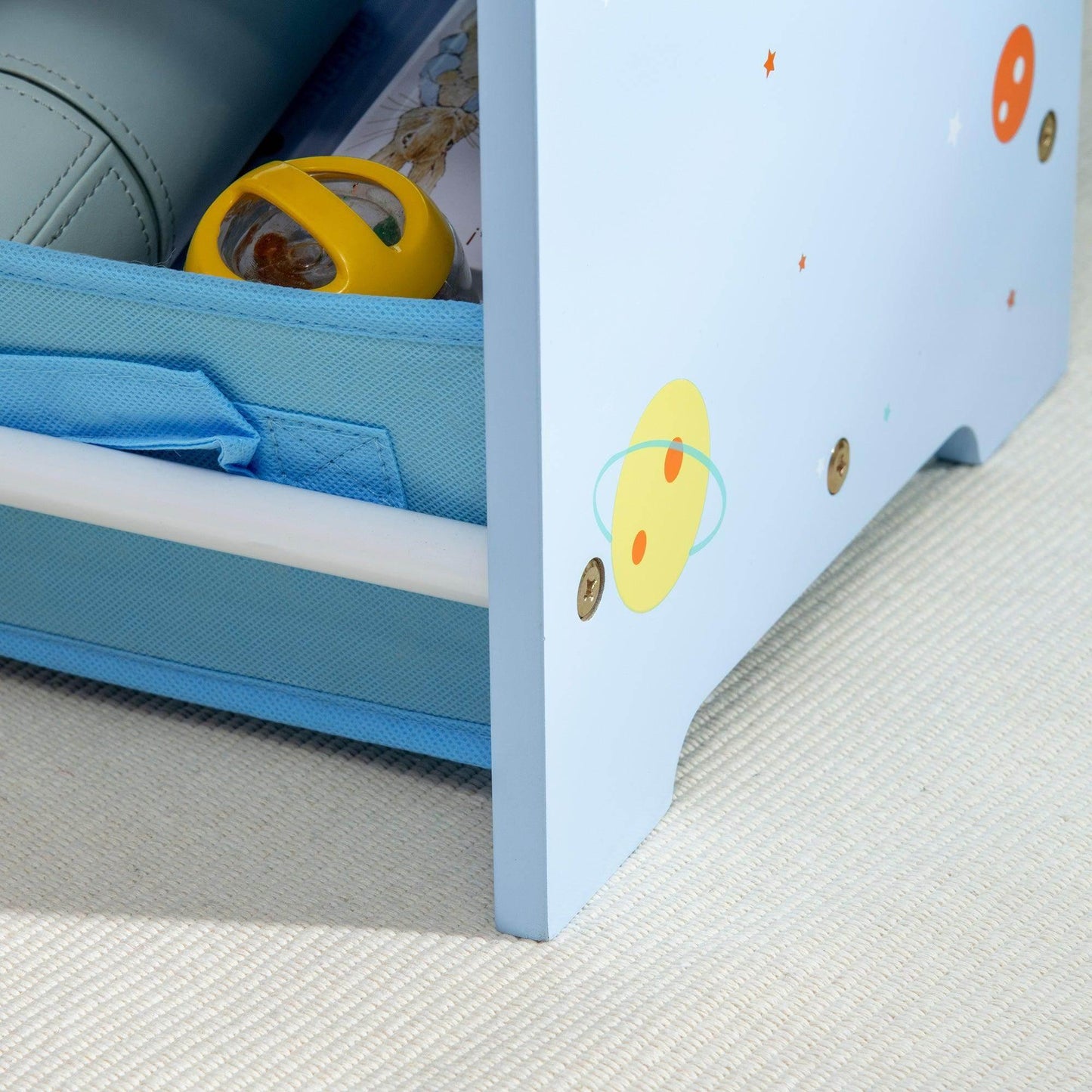 ZONEKIZ 3PCs Kids Bedroom Furniture Set W/ Bed Toy Box Storage Unit, Space, Blue - ALL4U RETAILER LTD
