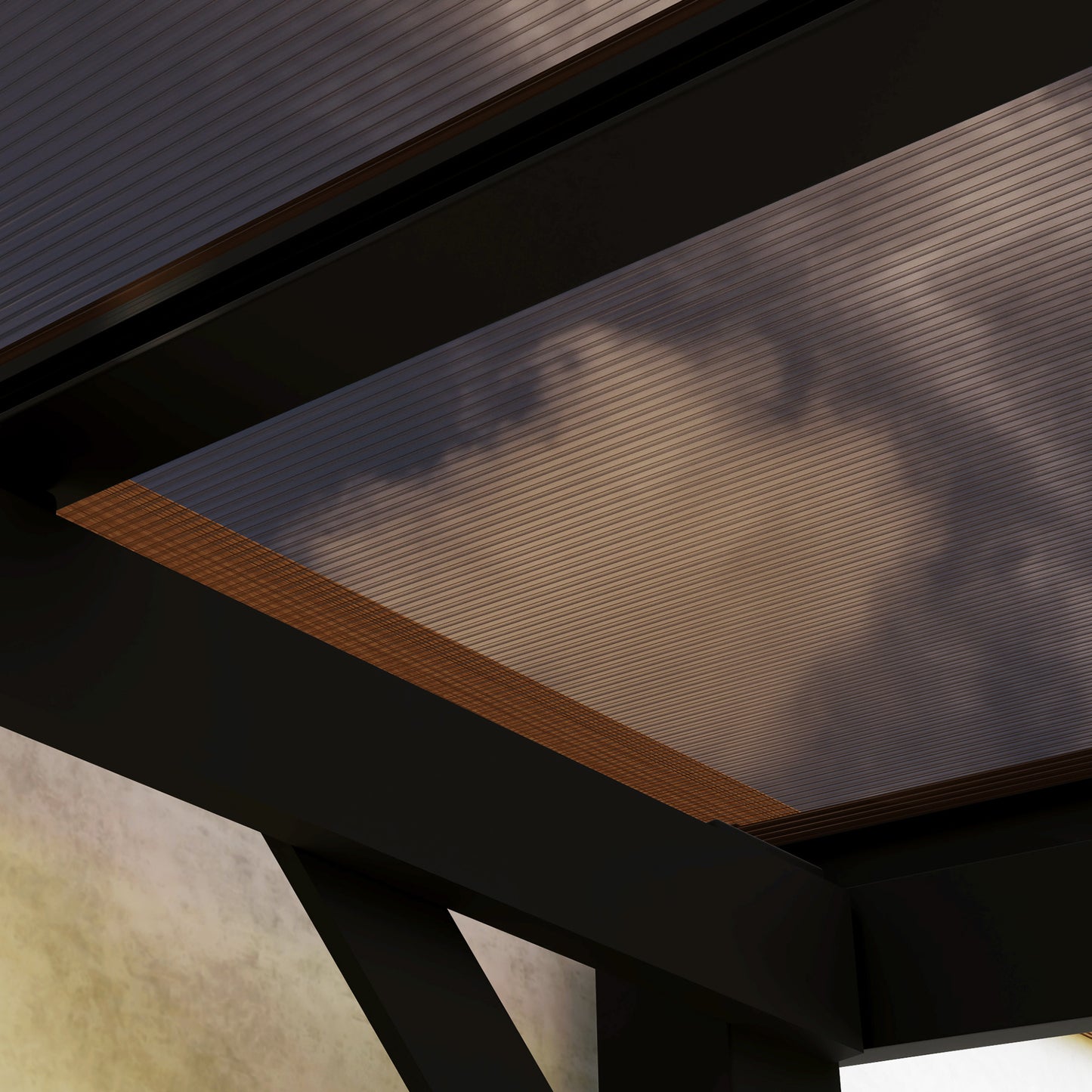 Outsunny 3 By 3 Meter Metal Pergola With UPF 50 Waterproof Roof Wall Mounted Or Free Standing Gazebo Dark Grey