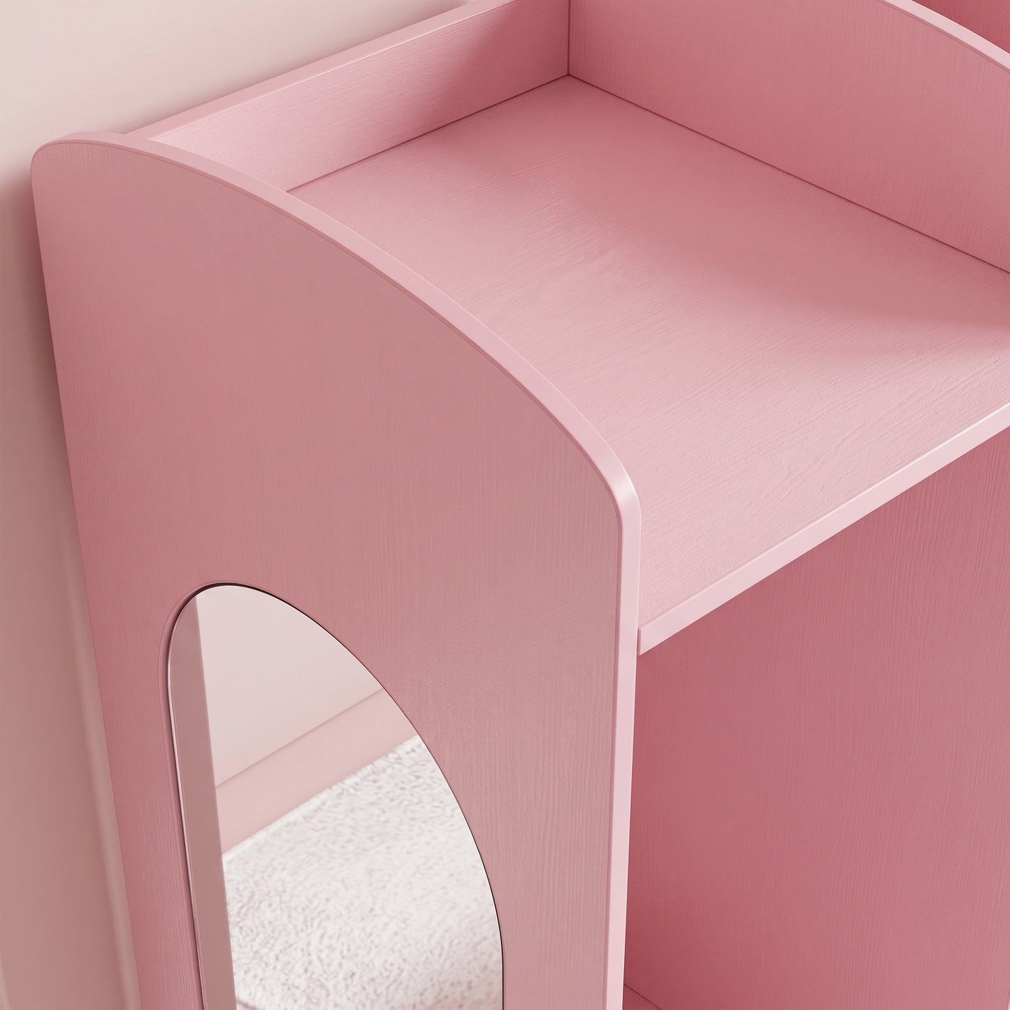 Aiplay Girls Dressing Table With Stool And Dual Color Light Mirror