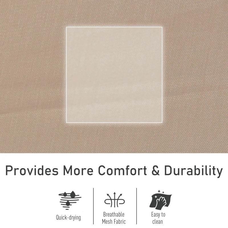 Cream mesh fabric surface panel for patio sun lounger