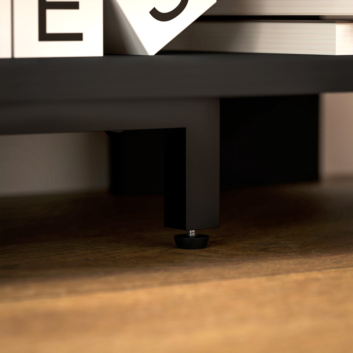 HOMCOM Corner TV Stand For 47 Inch TVs With Two Open Shelves Black Finish For Living Room