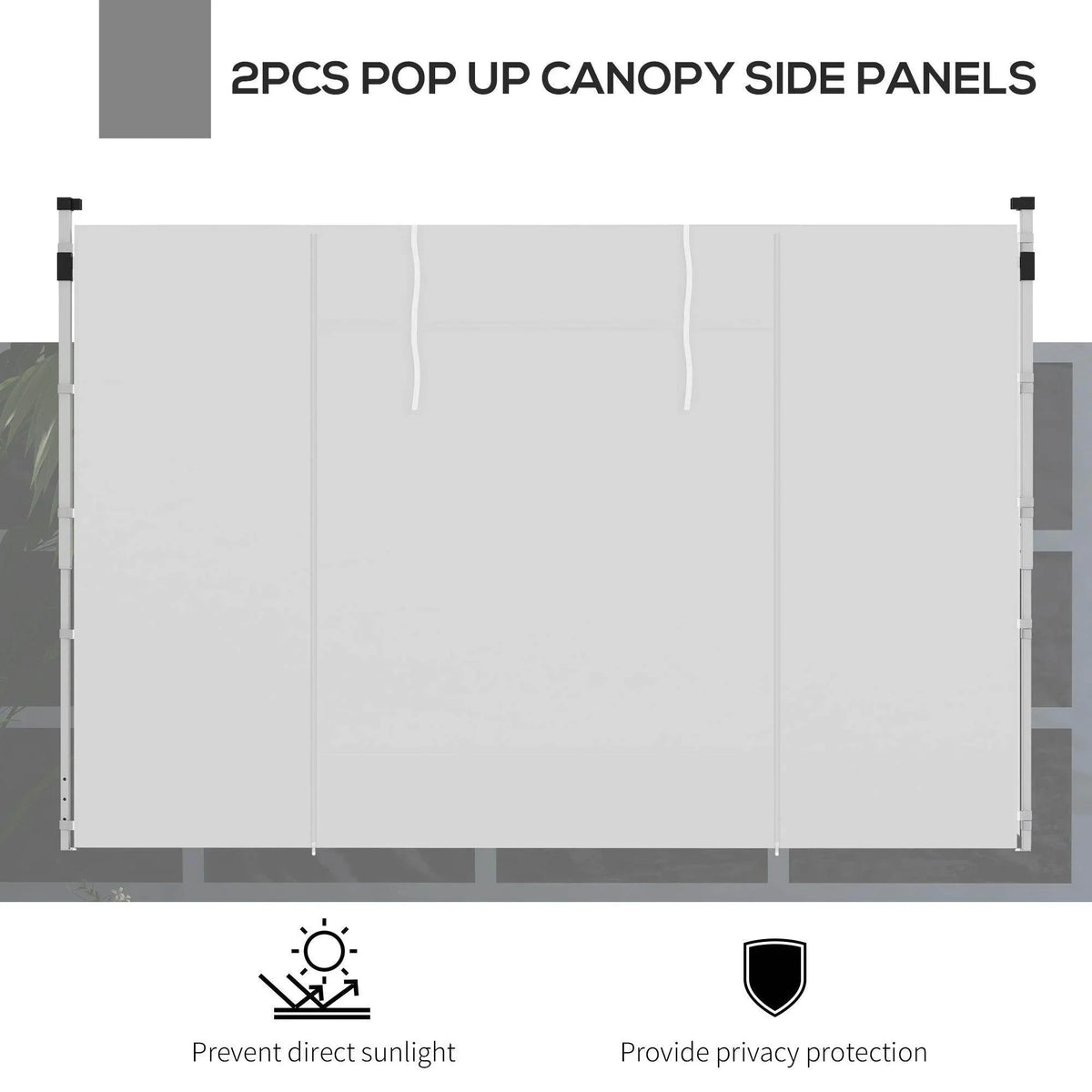 2-pack white pop-up canopy side panels with windows and doors, replacement panels