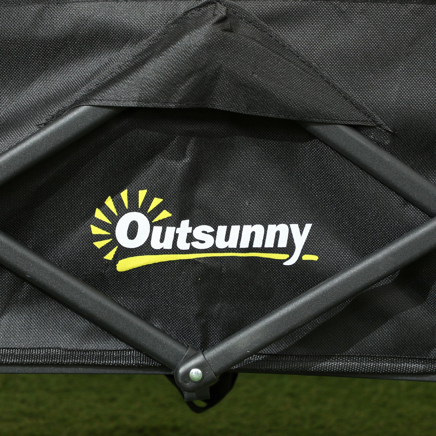Outsunny 62L Festival Trolley On Wheels Beach Cart 120 Kg Heavy Duty Collapsible Wagon With Adjustable Handle Black