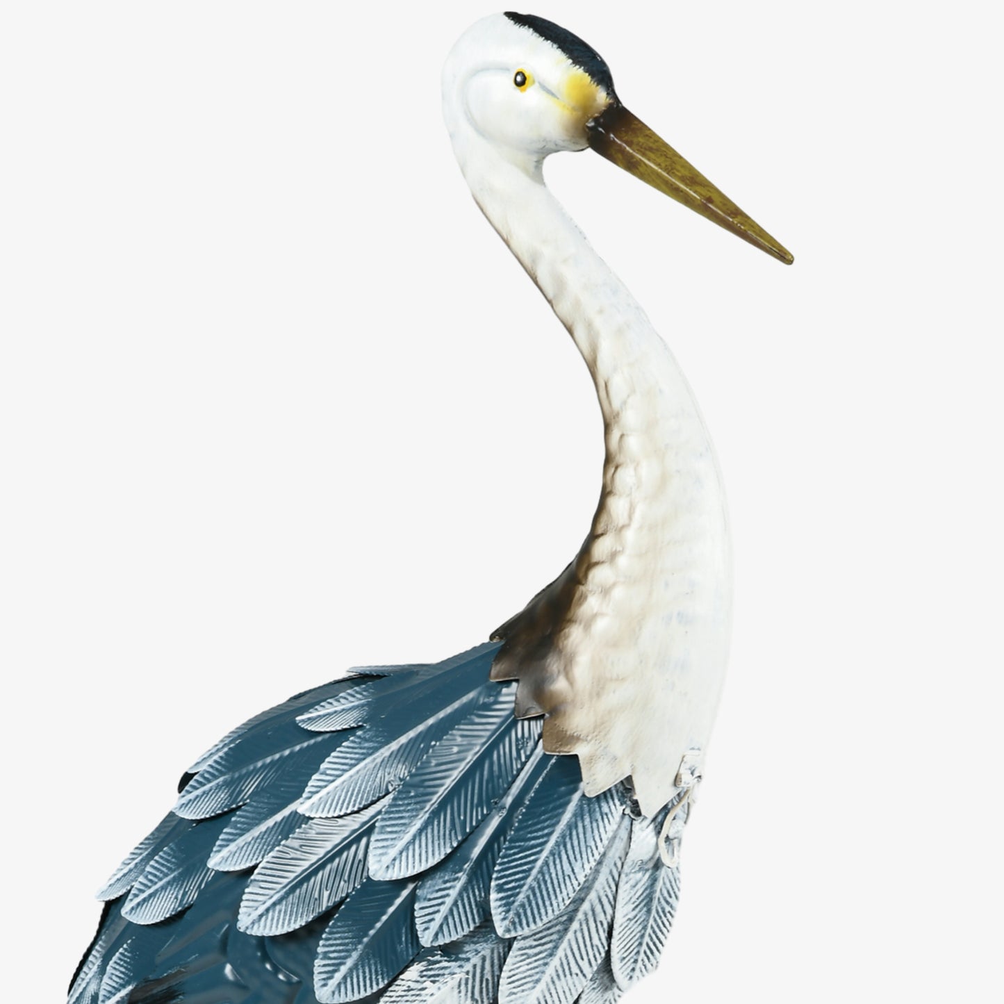Outsunny Blue And White Heron Garden Statues Set Of Two Standing Metal Ornaments With Stakes For Outdoor Decor