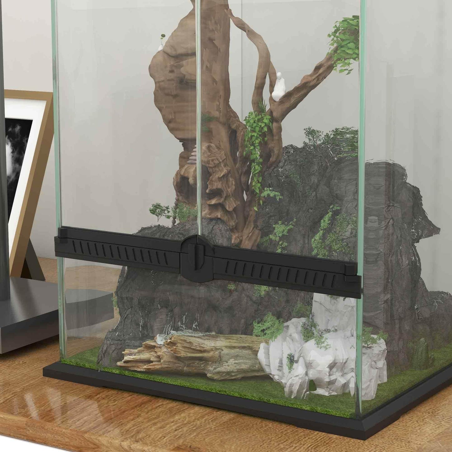 PawHut 40L Reptile Habitat with Anti-Escape Design and Ventilation for Lizards, Frogs, Snakes, Turtles, and Tortoises - ALL4U RETAILER LTD