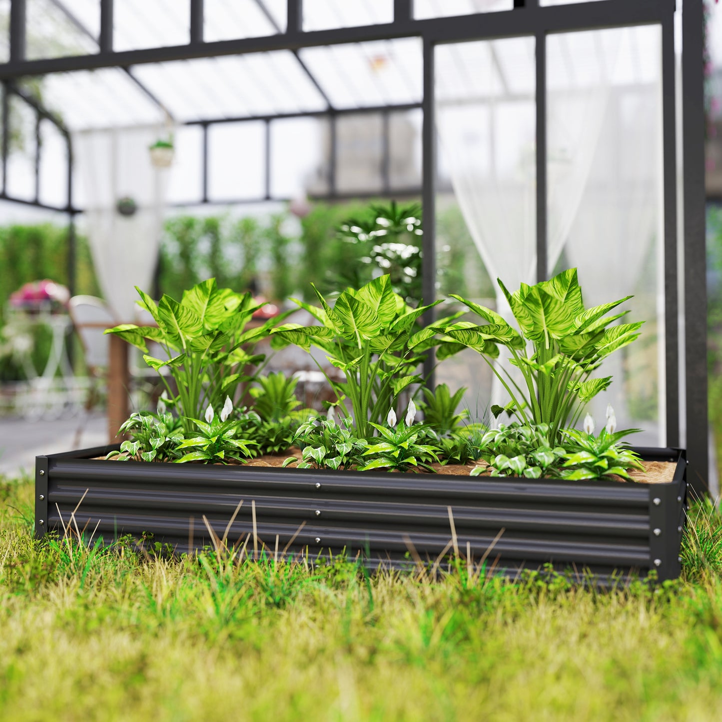 Outsunny 180 By 90cm Galvanised Steel Open Planter With 30cm Depth And 459 L Capacity