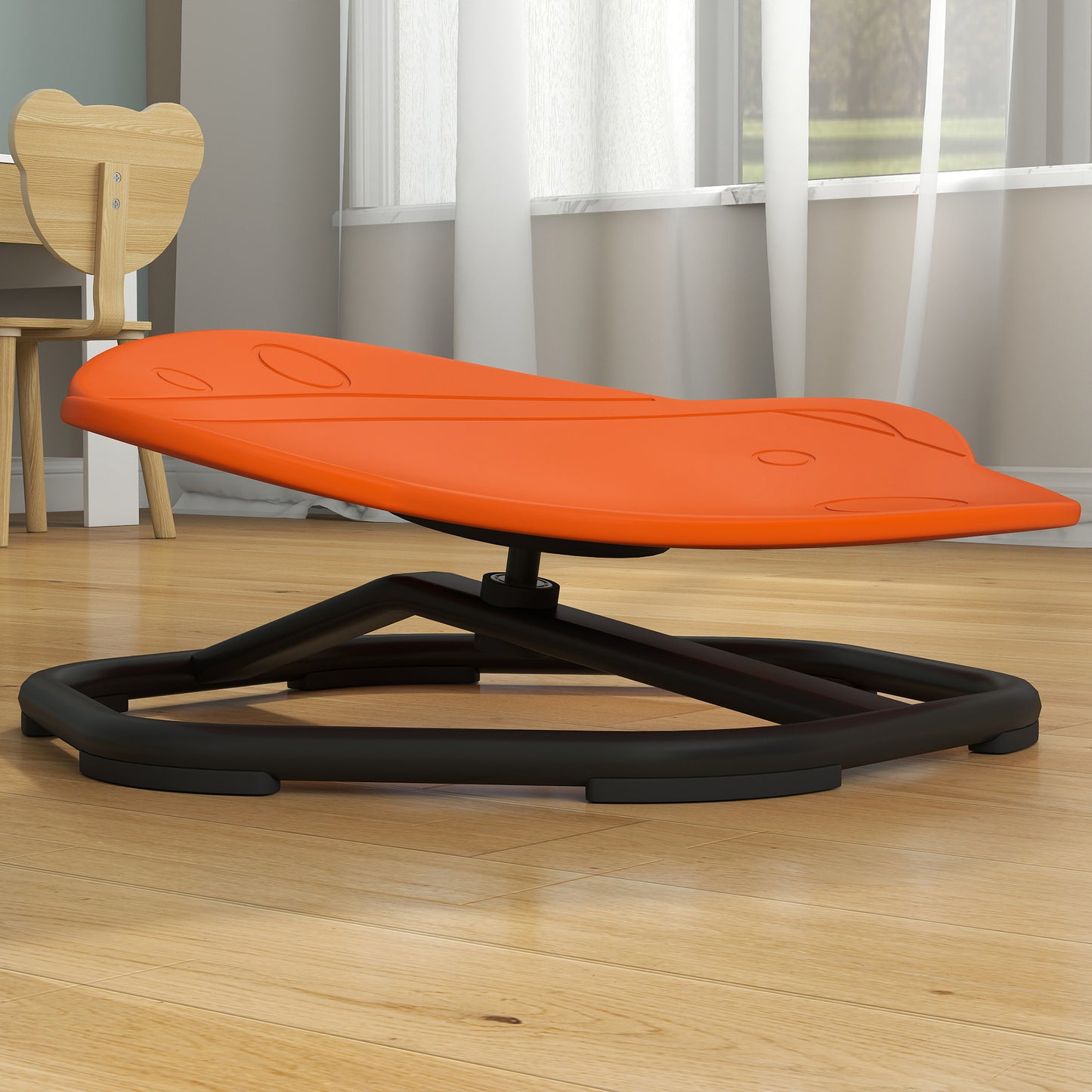 AIYAPLAY Planet Shaped Kids Swivel Chair Sensory Spinning Chair For Balance And Coordination Training Orange