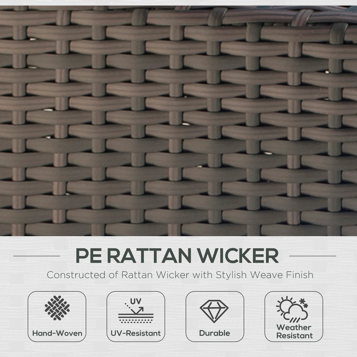 Brown rattan wicker weave texture close-up