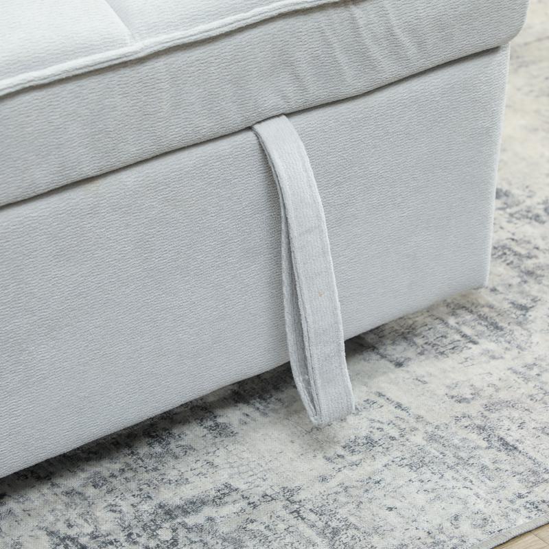 HOMCOM 2 Seater Sofa Bed 3 In 1 Convertible Sleeper With Adjustable Backrest Click Clack And Two Pillows Light Grey