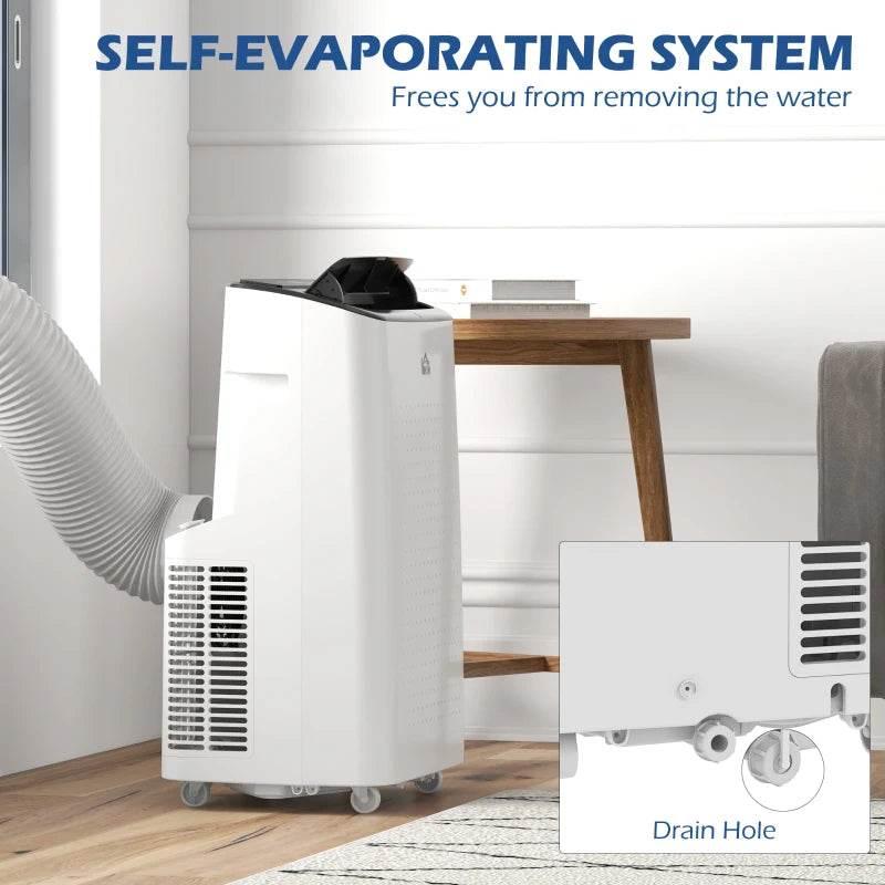 HOMCOM Smart WiFi Compatible 14,000 BTU Mobile Air Conditioner: Dehumidifier, Fan, 24H Timer - Ideal for Rooms up to 35m² - ALL4U RETAILER LTD