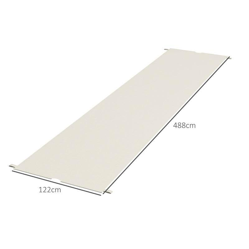 Cream-white pergola canopy replacement panel with size dimensions