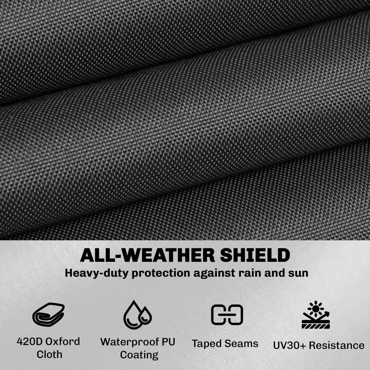 Black 420D oxford fabric texture for waterproof garden furniture cover