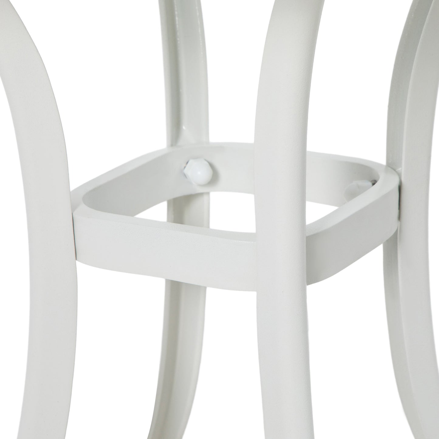 Outsunny Cast Aluminium Bistro Table With Floral Cutout Top And Umbrella Hole Outdoor Square Garden Side Table White