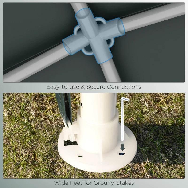 Outsunny 2.7m x 2.7m Garden Gazebo Marquee - Party Tent Wedding Canopy Outdoor Shelter in Dark Green - ALL4U RETAILER LTD