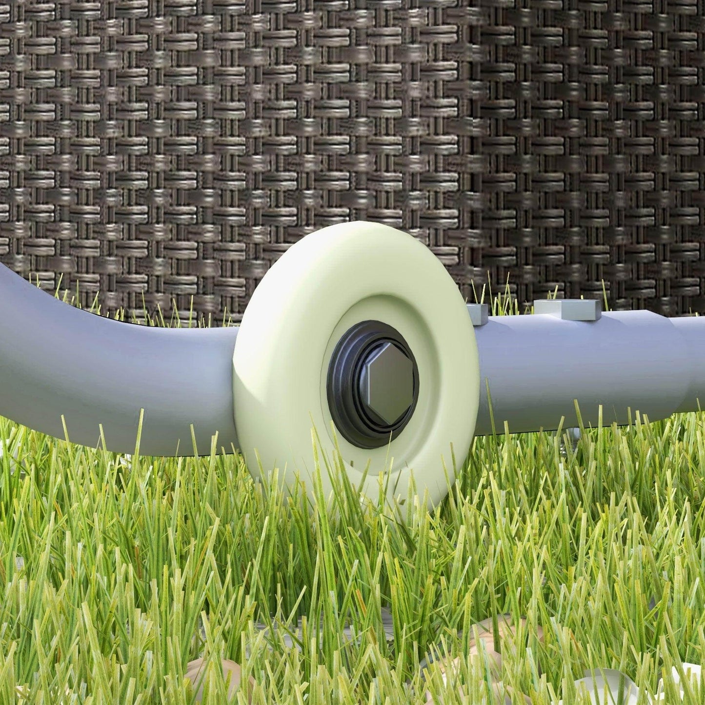 Outsunny 3 x 3(m) Mobile Pergola Kit, Portable Garden Gazebo with Wheels, Sandbags, Steel Frame, UV-Resistant - ALL4U RETAILER LTD