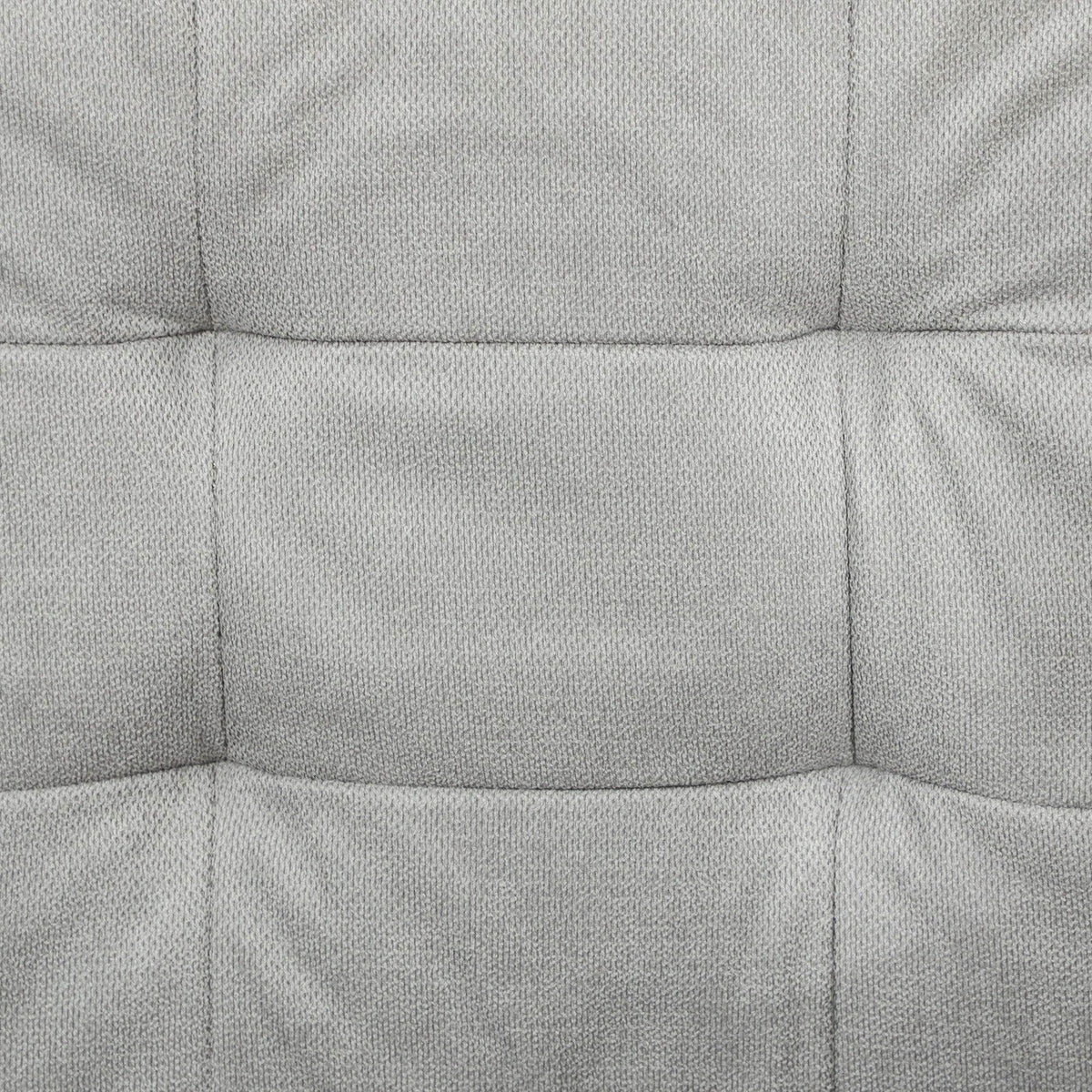 Light grey tufted backrest cushion section with stitched panel seams