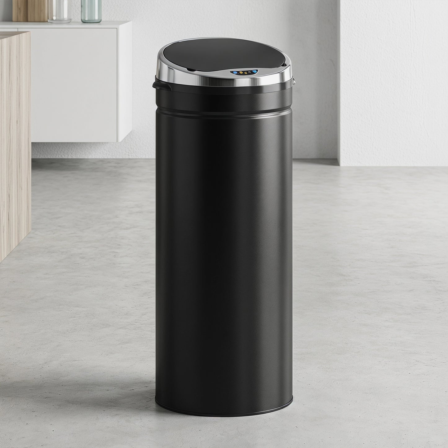 HOMCOM 50L Automatic Motion Sensor Trash Bin Fingerprint Resistant Stainless Steel Black