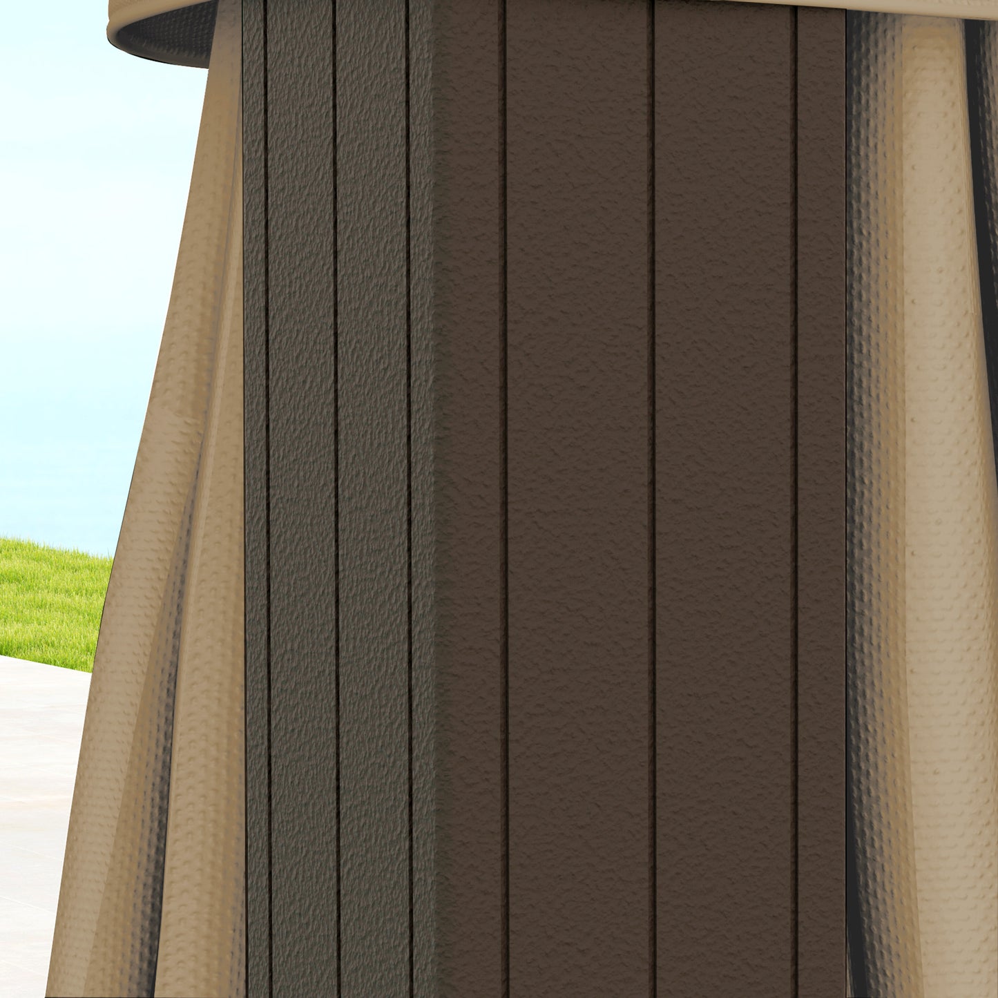 Outsunny 3 By 3 Meter Metal Hardtop Gazebo With Curtains And Accessories Weather Resistant Brown