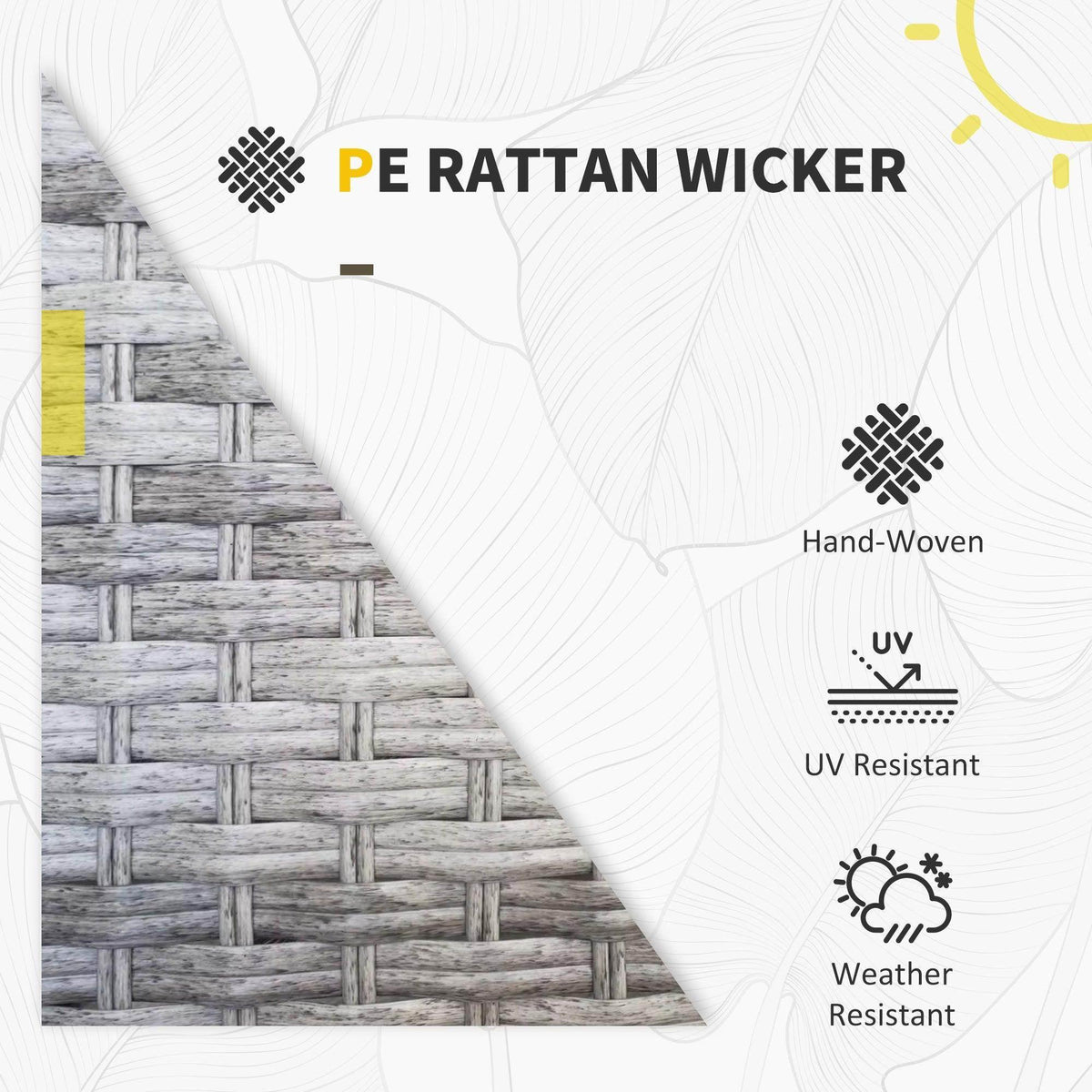 Hand-woven PE rattan wicker panel for Outsunny patio furniture, UV and weather resistant