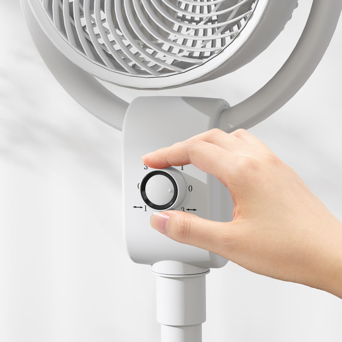 HOMCOM Pedestal Air Circulation Fan With 70 Degree Oscillation And 90 Degree Tilt Energy Efficient White
