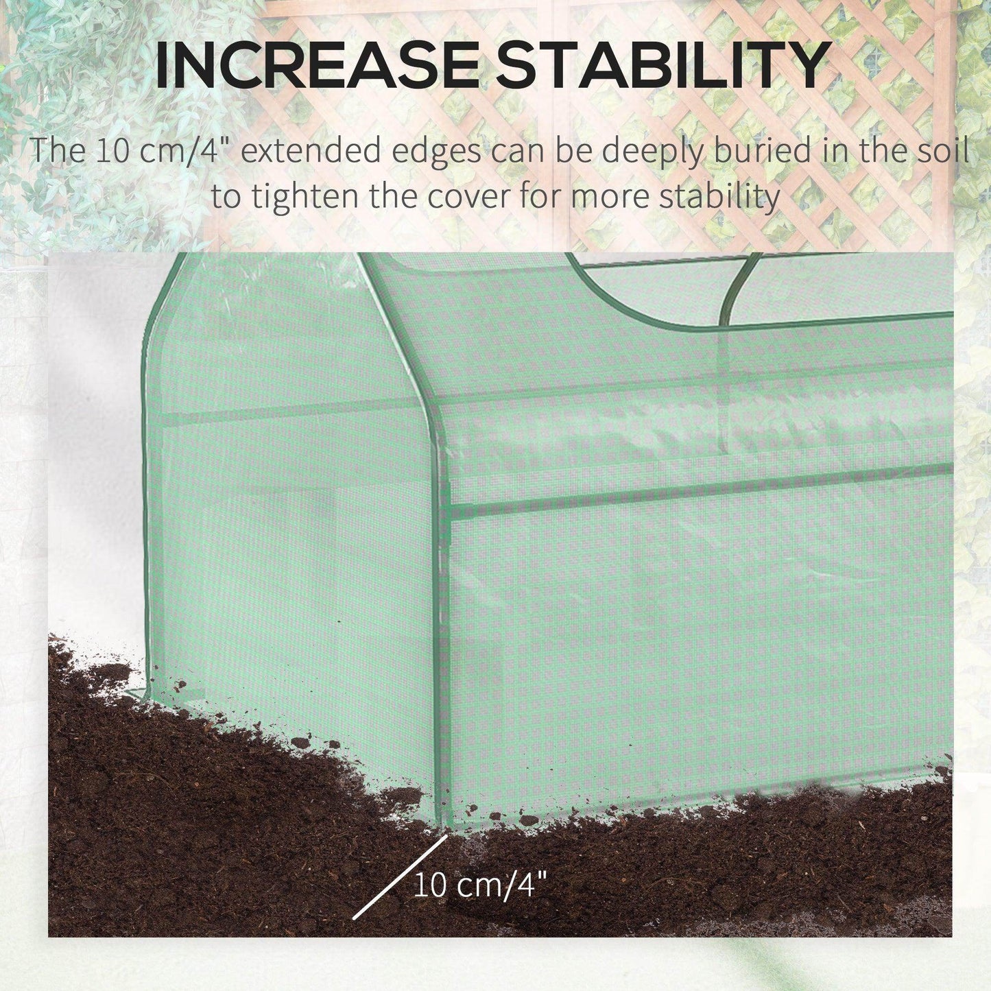 Outsunny Raised Garden Bed Planter Box with Greenhouse, Large Window, Green - ALL4U RETAILER LTD