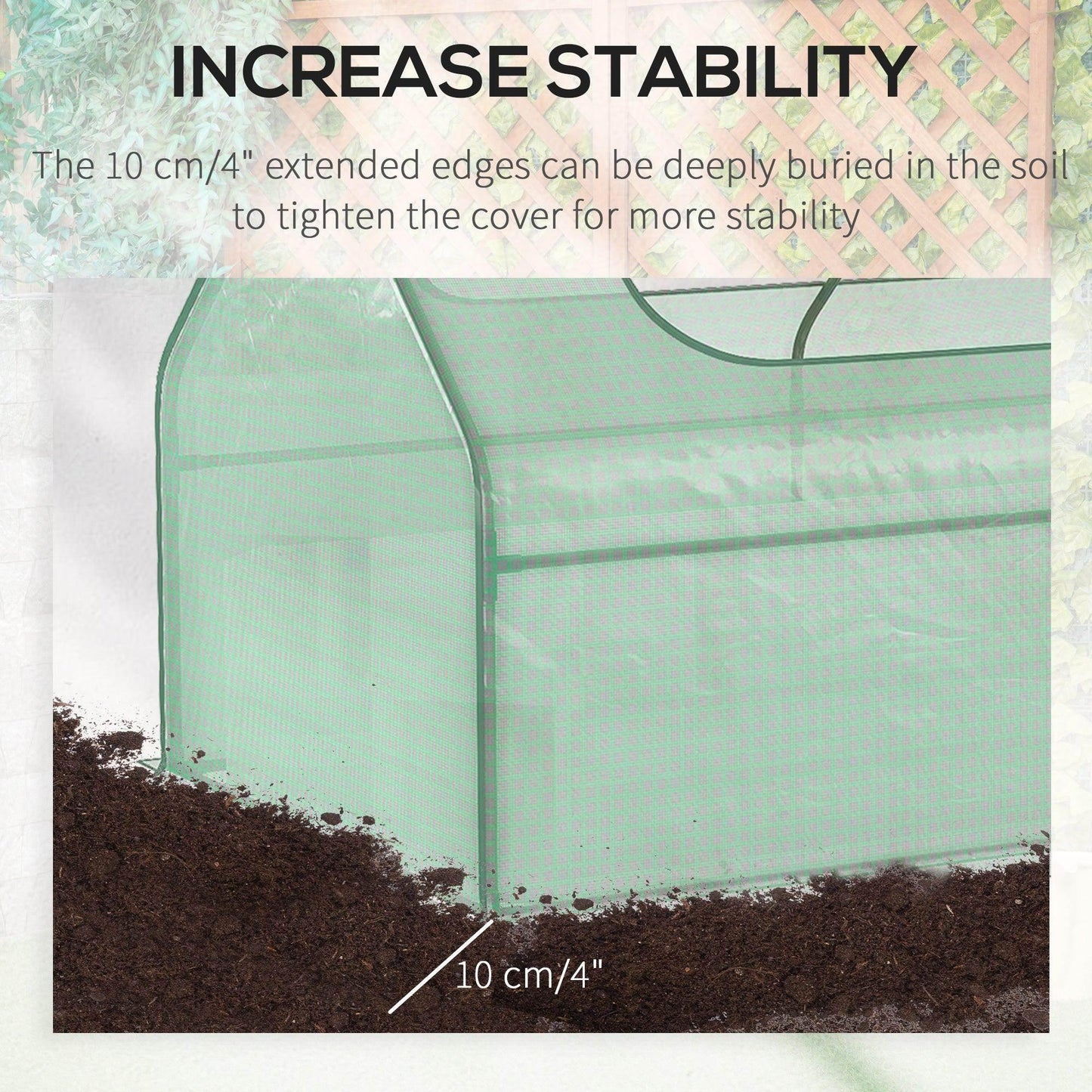 Outsunny Raised Garden Bed Planter Box with Greenhouse, Large Window, Green - ALL4U RETAILER LTD