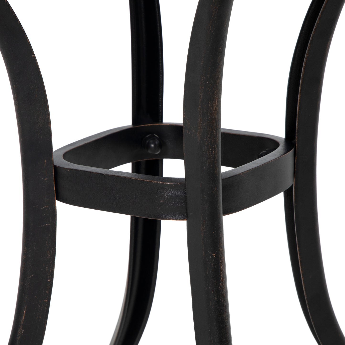 Outsunny Cast Aluminium Bistro Table Outdoor Square Side Table With Umbrella Hole Garden Table For Balcony Bronze Tone